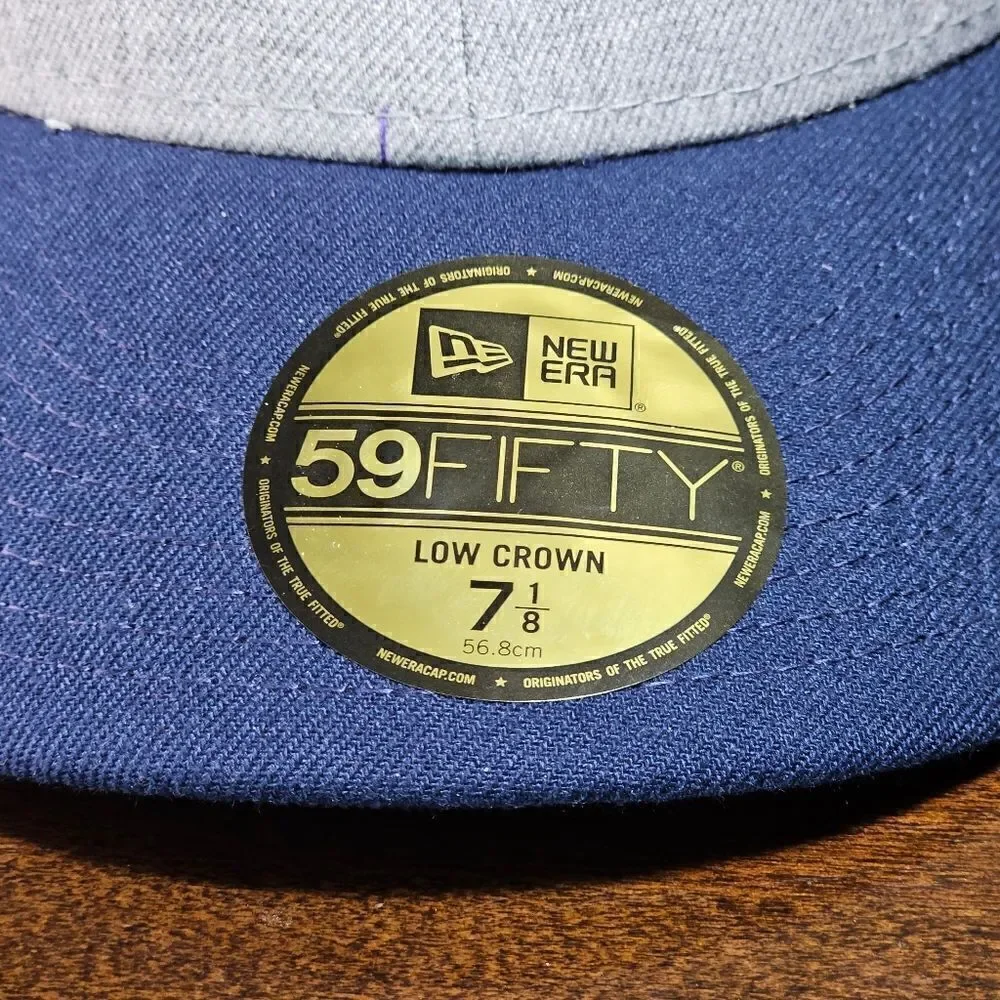 New Era New Orleans Pelicans Hat Low Crown Hat Grey Blue Fitted 7 1/8 NBA Cap